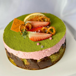 Load image into Gallery viewer, Matcha Strawberry Mousse Cheesecake
